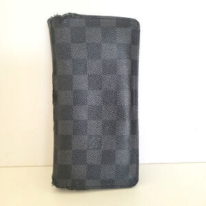 Vintage Louis Vuitton Damier Graph Wallet Black Bi-Fold Large Authentic Check